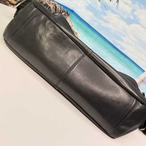 COACH F70707 Lexington Smooth Black Leather Office Commuter Briefcase Laptop Bag - Picture 6 of 16